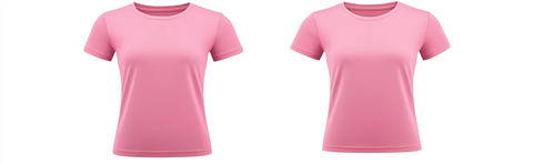粉色T恤模板前后视图