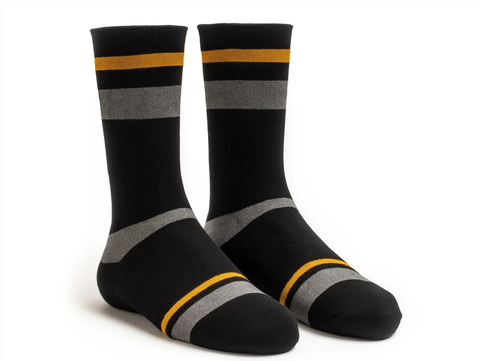 黑灰条纹金边运动袜