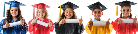 多民族儿童毕业照