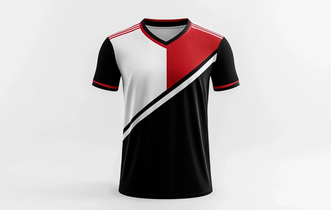 黑白足球球衣模板