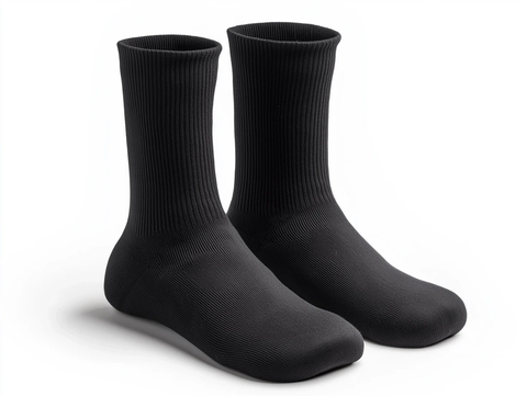 黑色高筒无趾袜