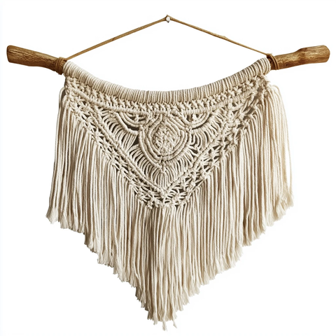 白色背景下的可爱编织挂饰