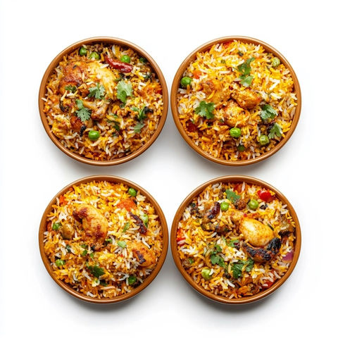 三盘鸡肉羊肉香饭