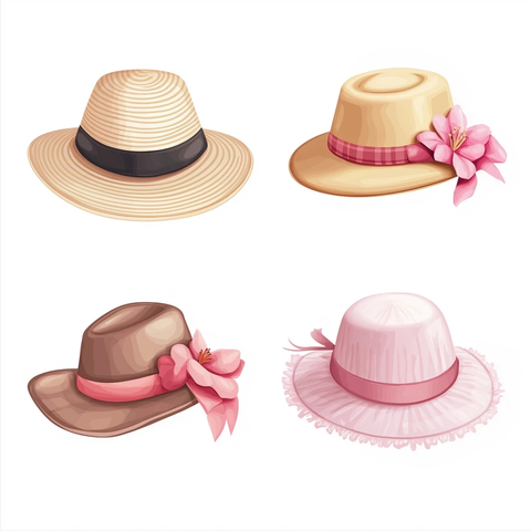 夏季帽子图标集