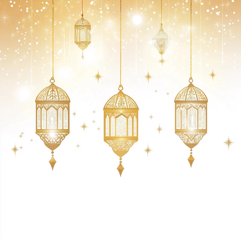 金色背景阿拉伯风格灯笼