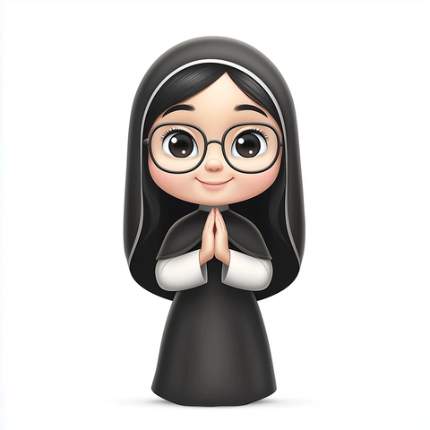 戴眼镜修女祈祷