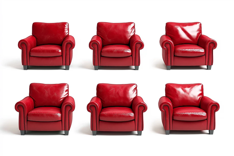 红色皮革扶手椅