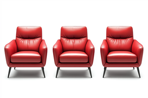 红色皮革扶手椅