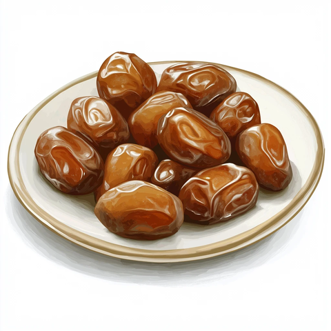 白底盘子上的枣子
