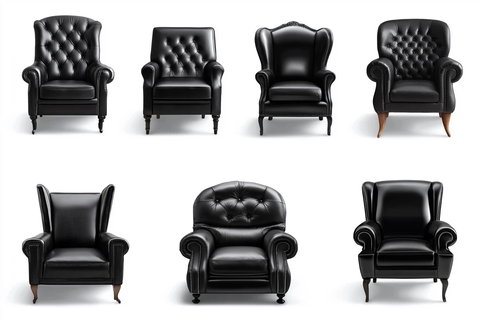 黑色皮革扶手椅集合