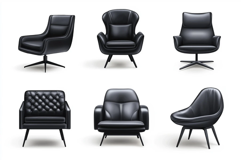 黑色皮革扶手椅集合