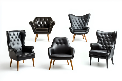 黑色皮革扶手椅