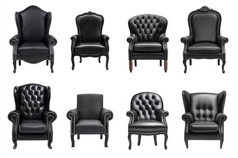 黑色皮革扶手椅集合