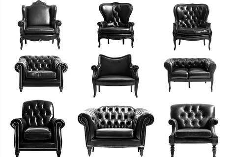 黑色皮革扶手椅集合
