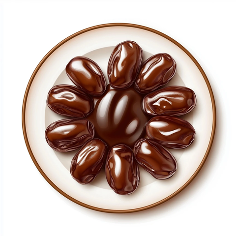 白底盘子上的枣子