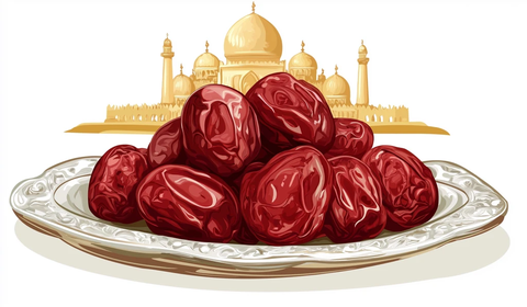 银盘上的椰枣堆