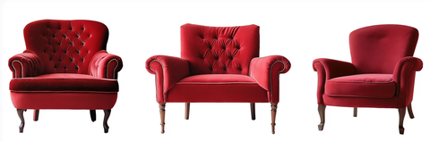 红丝绒扶手椅透明背景