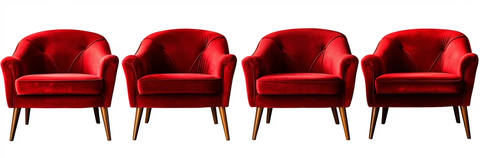 红色天鹅绒扶手椅