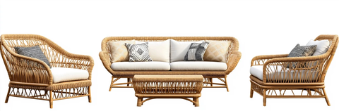 藤制沙发组合