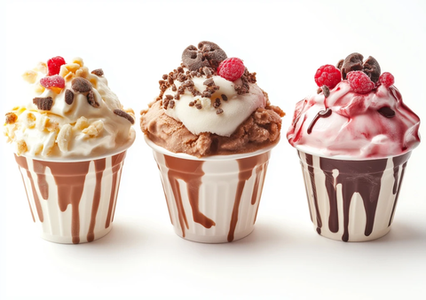 四种口味冰淇淋杯