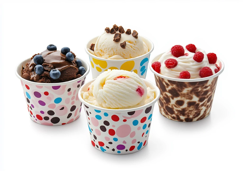 四种口味冰淇淋杯