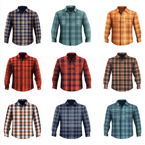 多色法兰绒衬衫