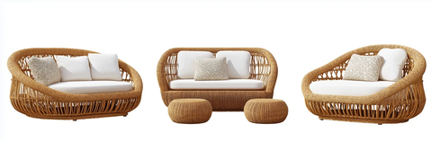 藤制沙发组合