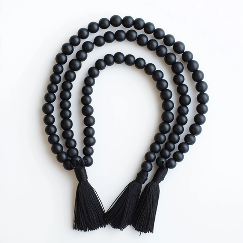 黑色念珠长流苏