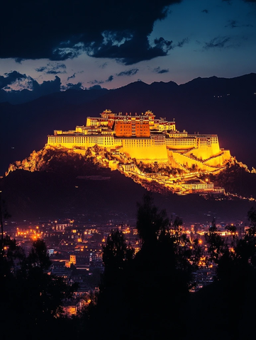 布达拉宫夜景