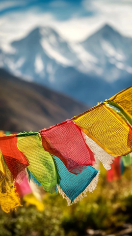 经幡雪山景色