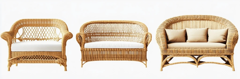 藤制沙发透明背景