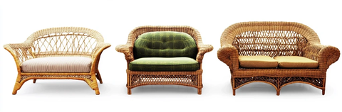 透明背景藤制沙发