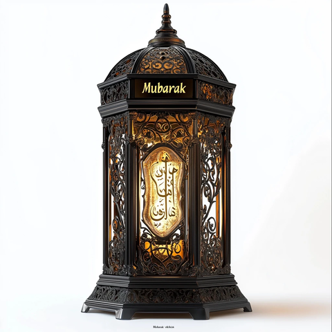 金色阿拉伯字母3D灯笼