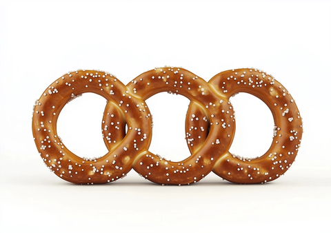 奥运五环形状的椒盐脆饼