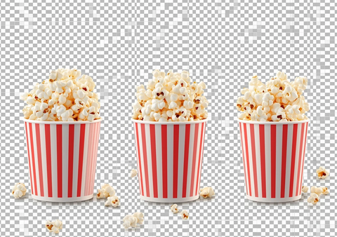 条纹纸杯爆米花多角度视图