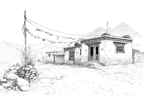 藏式小屋线描画