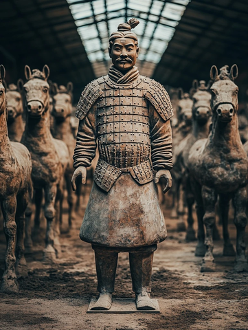 兵马俑与战马古代军事力量的象征