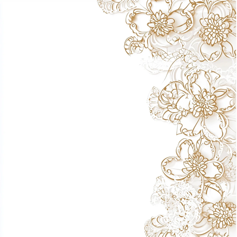 白色背景金色蕾丝图案