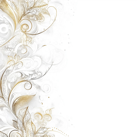白色背景金色蕾丝图案