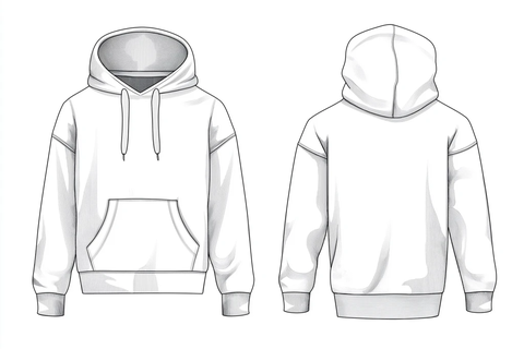 白色儿童连帽衫矢量图