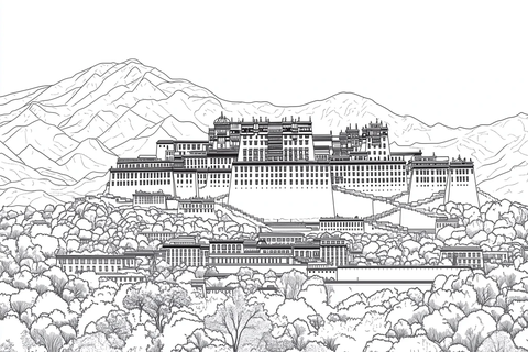 布达拉宫线描图