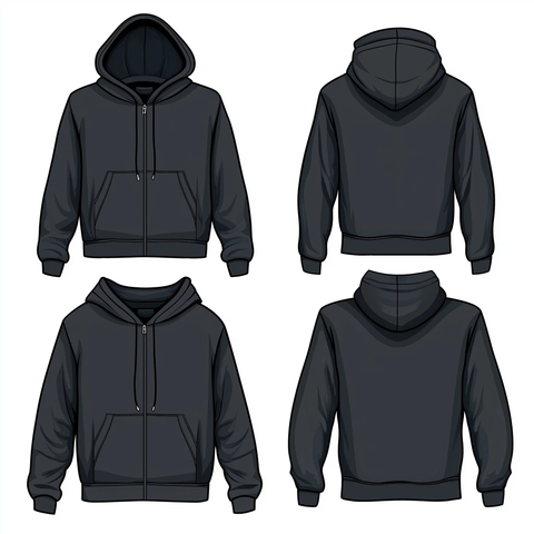黑色连帽衫设计图