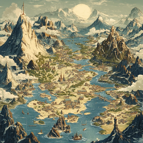 奇幻山水城邦图