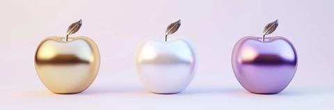 金色与渐变苹果3D渲染