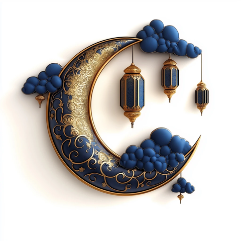 金色新月与灯笼