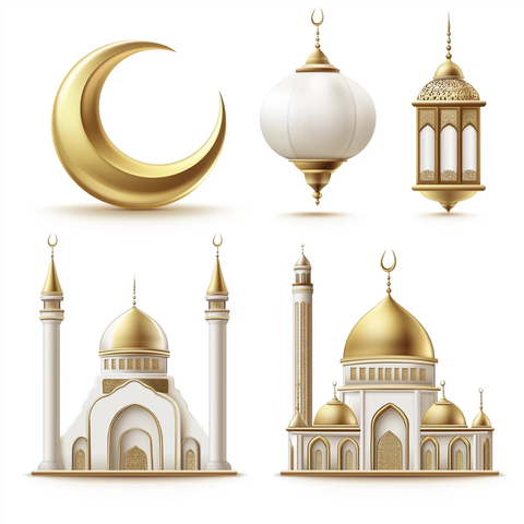 金色清真寺与新月灯笼
