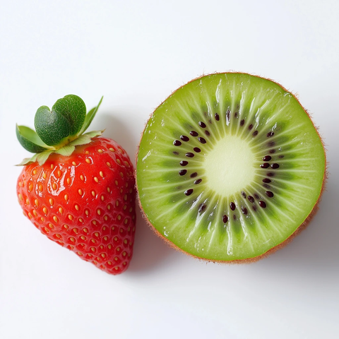 绿猕猴桃与草莓切片
