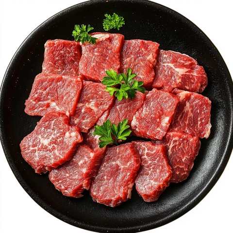 切片牛肉黑盘
