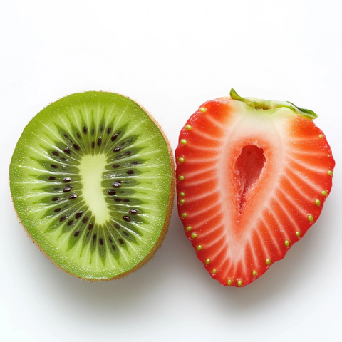 绿猕猴桃与草莓切片