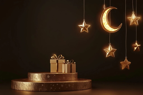 金色新月与星星礼品盒
